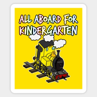 All Aboard For Kindergarten Steam Train (Yellow) Sticker